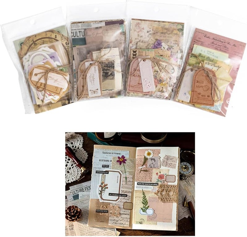 Antique Decorative Paper 100 Sheets For Scrapbooking Journaling Photo Album Invitation Card Packaging Color B - Image 2